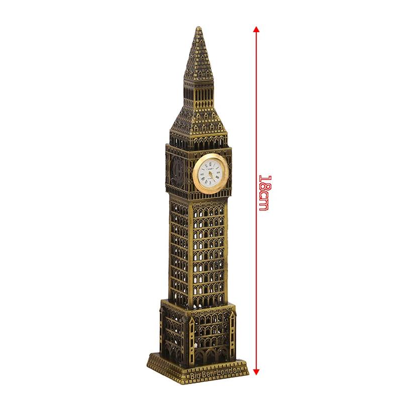 London Big Ben Model with Clock and Ferris Wheel World Famous Landmark Building Home Office Tabletop Decoration Souvenir