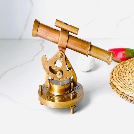 

13.97 cm Brass Alidade Telescope Compass Nautical Navigation Gift Maritime Surveyor Collectible Desk Decor