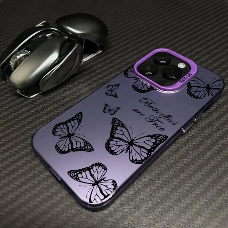 Beautiful Butterfly Line Coque Case For iPhone 17 Air 16e 16 14 15 13 11 Pro Max Plus 12 17 Pro Shockproof Case Phone Cover