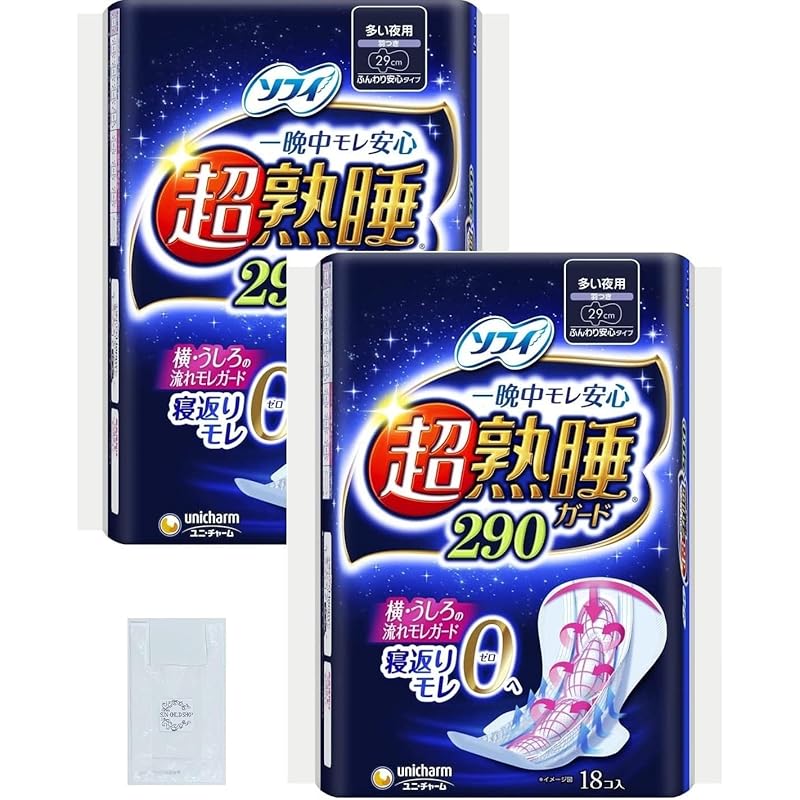 

[Includes 1 original plastic bag] (Bulk purchase) Sophie super deep sleep guard 290 For many nights with wings 29 cm 18 pieces ×2 sets (Total 36