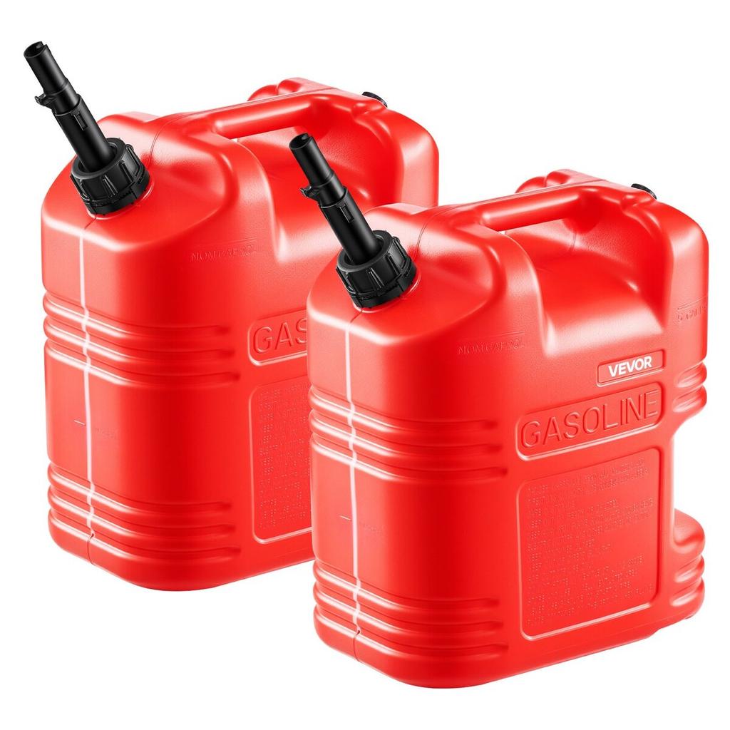 Fuel Container, 19 L, Gas Tank with Spout & Clear Scale, 15 L/min Max Flow Rate, Secure & Leak-proof, Portable Flat Fluid Container for Most Cars