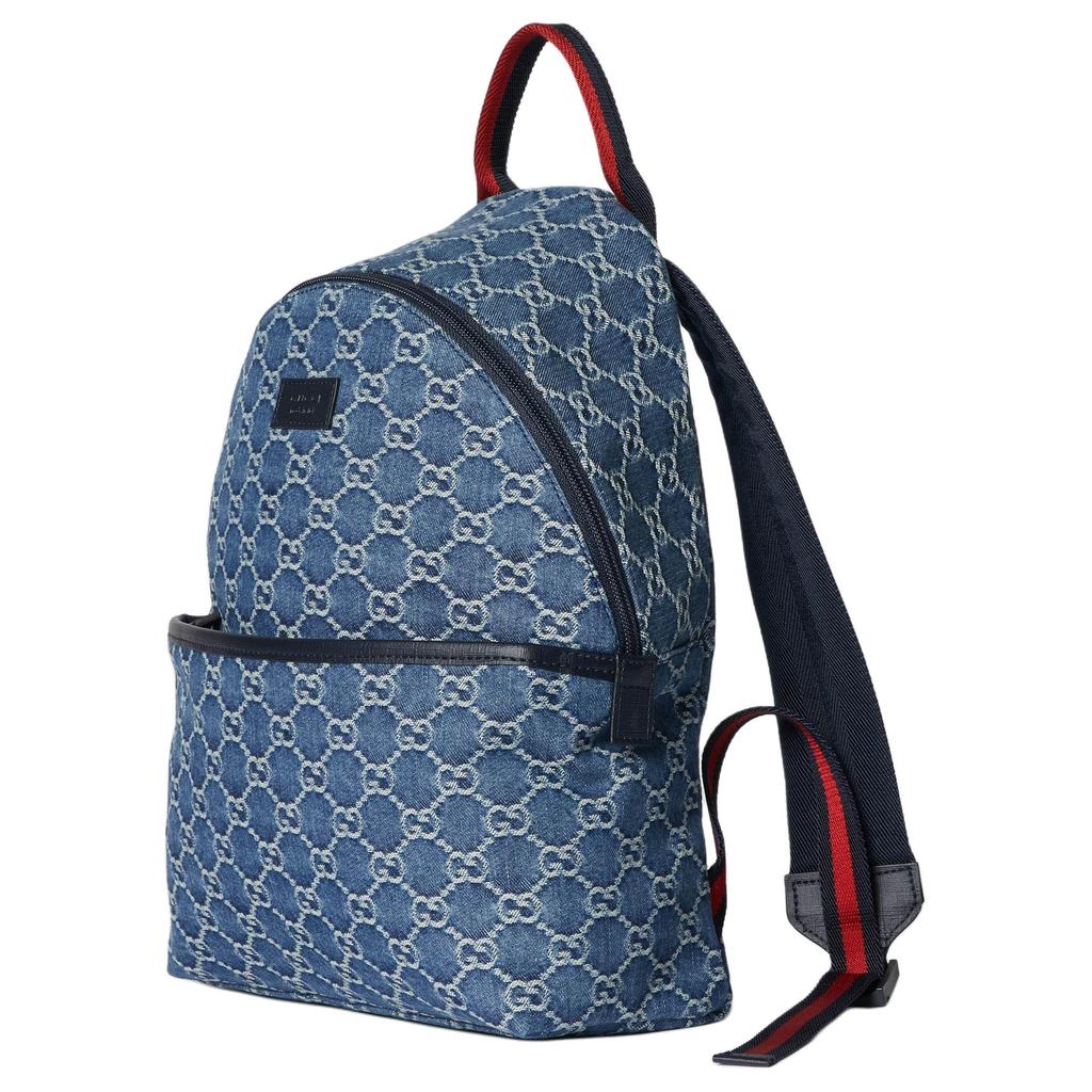 Gucci Zaino Bambino GG Leather Tag Denim Backpack Kids Backpack Blue 782708-FAEI7-4242