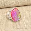 Rosa Drillingsopal Edelstein Handgefertigt 925 Massiver Sterling Silber Schmuck Exquisiter Ring Für Frauen
