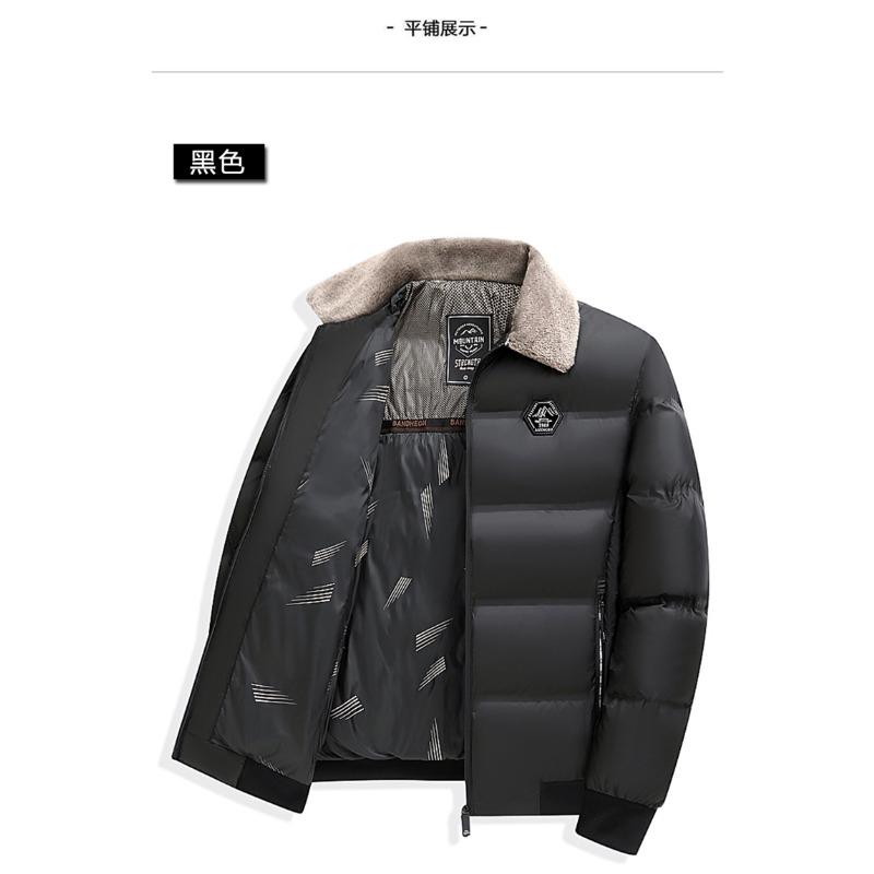 New Winter Men's Removable Hat Cotton Coat Thickened Warm Fashion Casual Solid Color Jacket