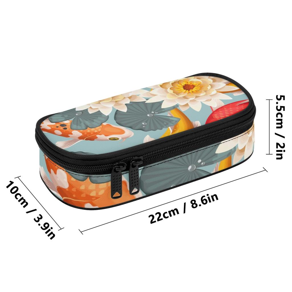 Pencil Case Zipper Closure Multi Compartment Durable 300D Polyester with Main Compartment Mesh Pocket and Pen Slots for Students