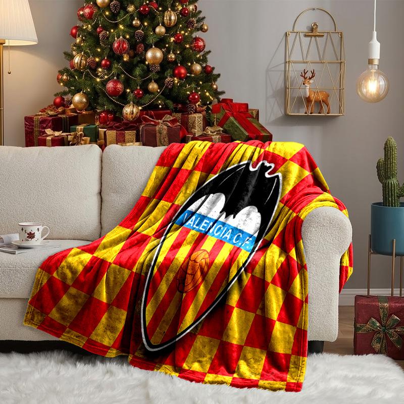 Valencia Crest Design Throws Blanket Flannel Blankets Plush for Couch Bed Gifts for Men Women Travel picnic blanket Christmas fan gifts