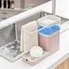 Newest 2 In 1 Sponge Drain Soap Dispenser Sponge Pump Dispenser Wipe Arrangement Rack Dish Towel Hanger Kitchen Storage Holder