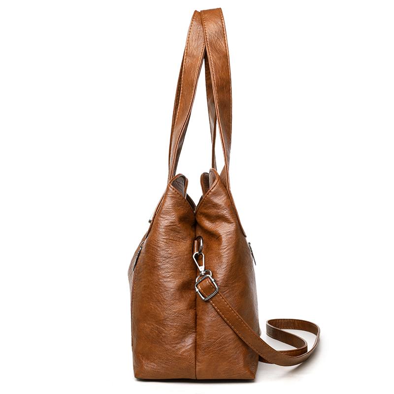 Large Capacity Tote Bag Women's Shoulder Bag Commuter Crossbody Bag Soft Leather Underarm Bag