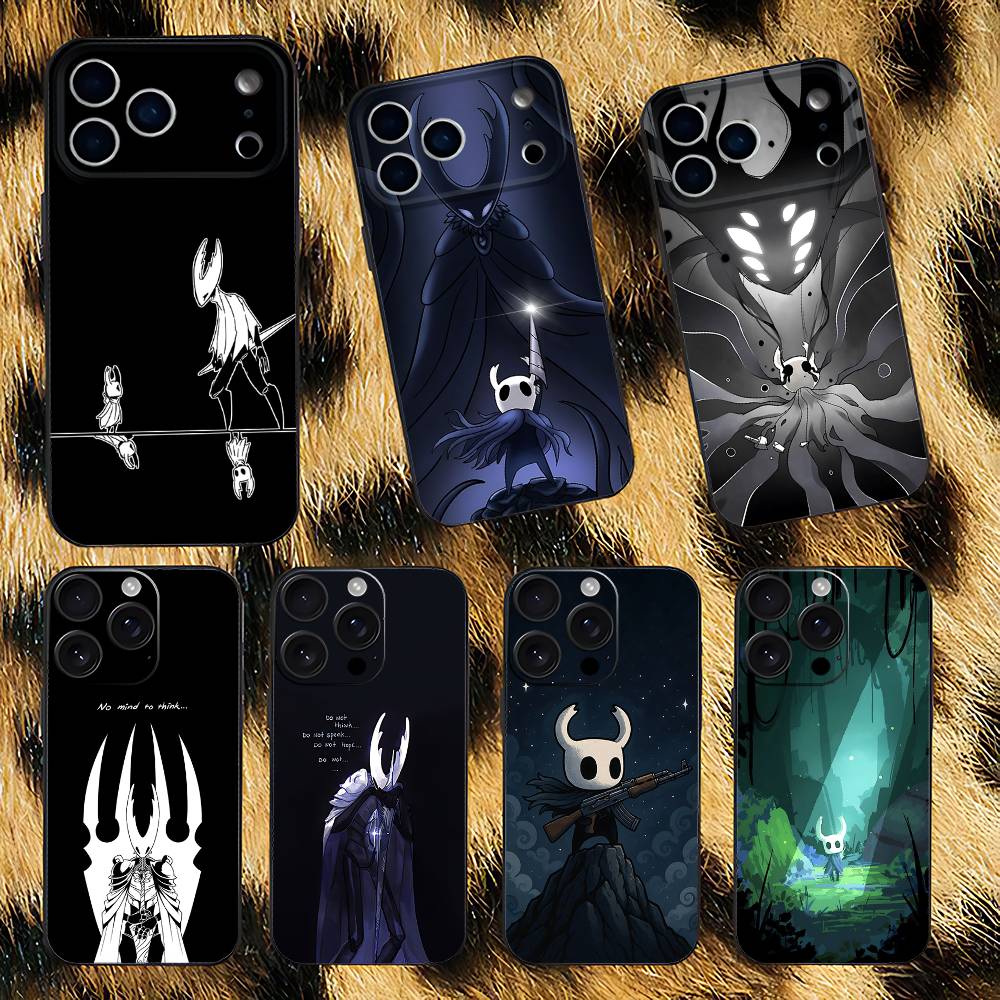Hot H-Hollow K-Knight Game Phone Case For iPhone 17,16,15,14,13,12,Pro,Max,Plus,E,SE4,Air,Mini Black Soft Box