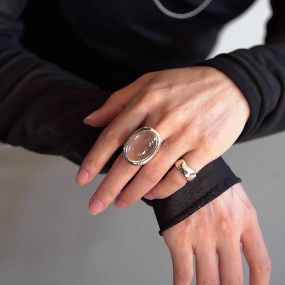 Design Nou Personalitate Retro Oval Transparent Acrilic Picătură de Apă Inele pentru Femei Bărbați Farmec Trendy Deschise Deget Inel Petrecere Bijuterii