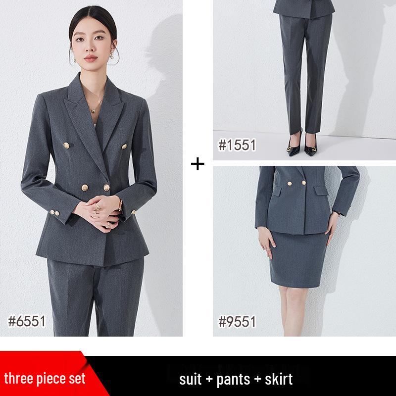 Women's Professional 2025 High-End Blazer Pant Suit Set for Workplace Interviews - Spring Collection