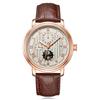 High Quality Wrist Bracelet Watch Band Leather Automatic for Mens Gold Mechanical Moonphase Multifunction Watches