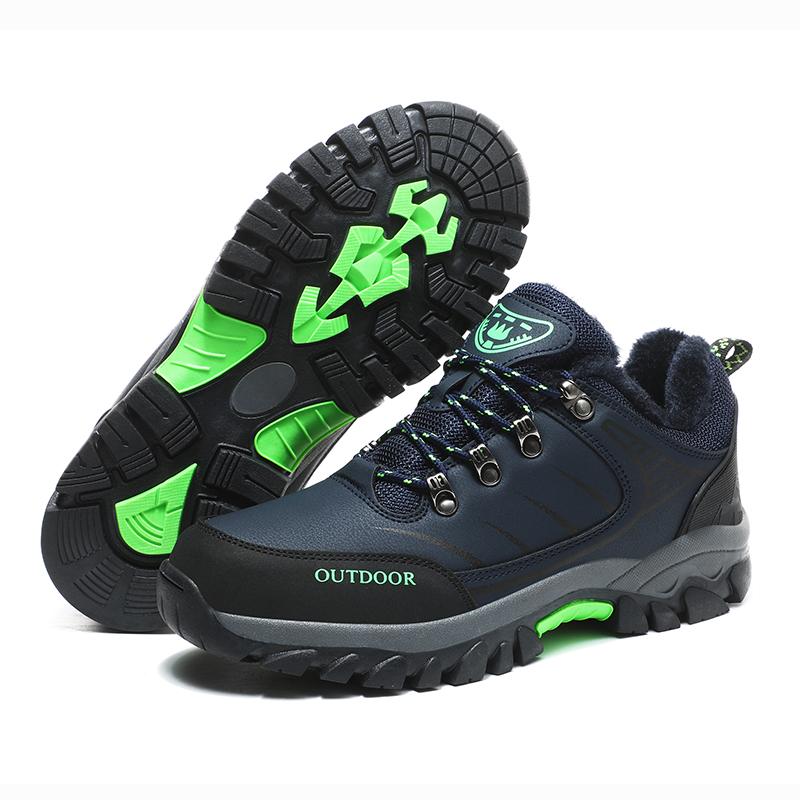 Anti-slip Men's Winter Sneakers Warm Outdoor Hiking Shoes Plush Casual Sports Shoes for Camping Climbing Trekking