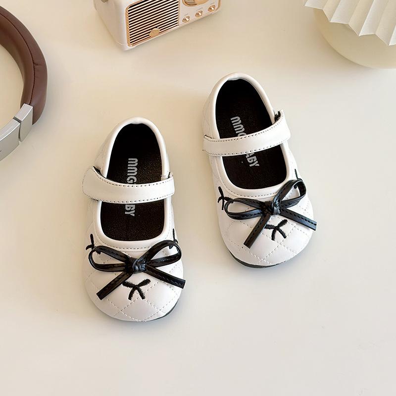 Kids Bow Decor Quilted Mary Jane Flat Shoes 16 белый