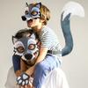 Set Costume Lupo Maschera Facciale Lupo Coda Lupo Guanti per Bambino Adulto Mascherata Compleanno Natale Halloween Costume Animale
