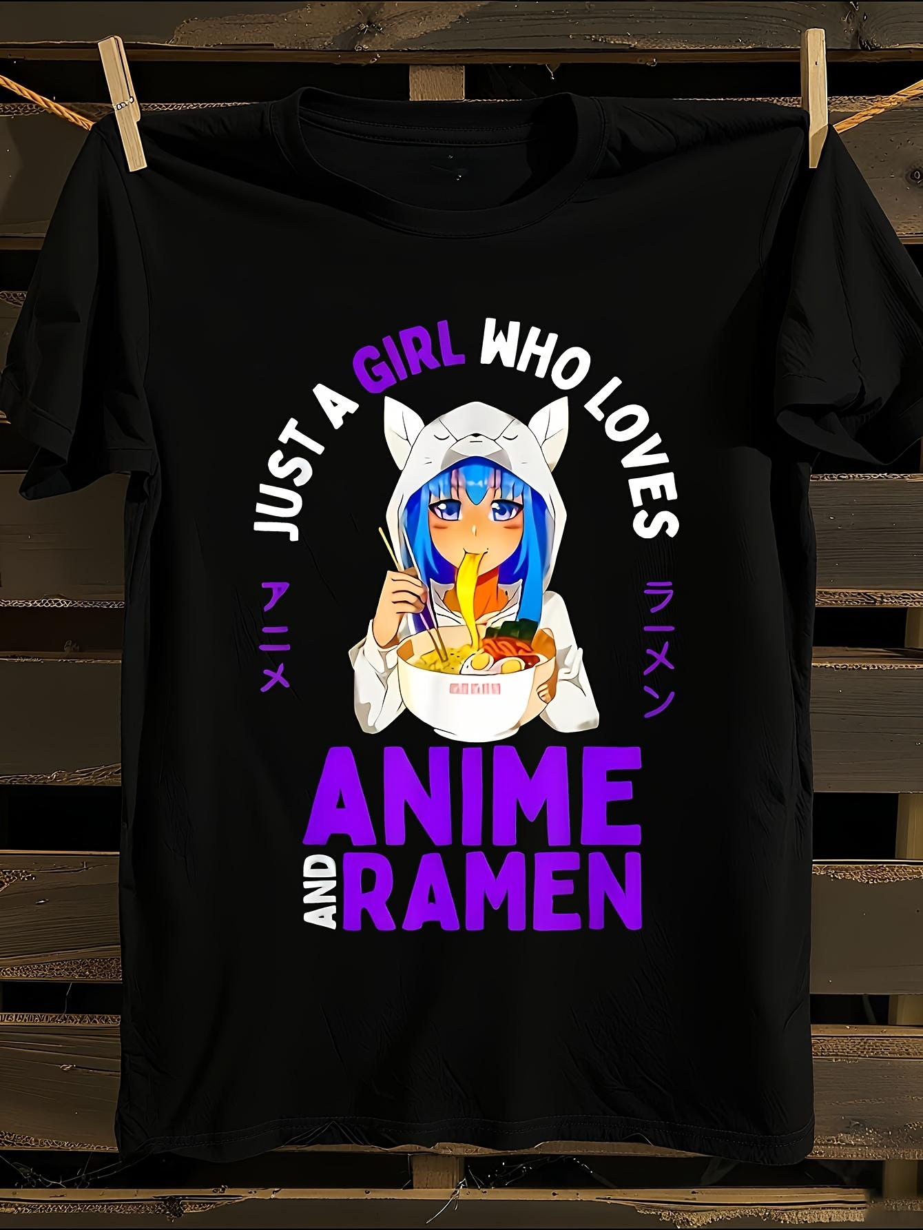 MenTeen Anime and Ramen Lover S Graphic T-shirt M