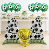 9Pcs Soccer Theme Foil Balloon Set, Standing Football Stack & Golden Champion Trophy Mylar Balloons, 18-Inch Round Soccer Balloon