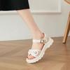 Platform Women's Sandals Korea Casual Ladies Shoes 2024 Trending Luxury Sandal Original High Quality Footwear Comfort Or On Sale