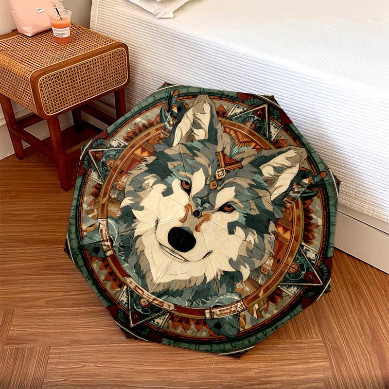 

1 PC Automatic Folding Umbrella - Wolf Pattern, Portable & Foldable Design with 8 Ribs, Christmas Birthday Gifts