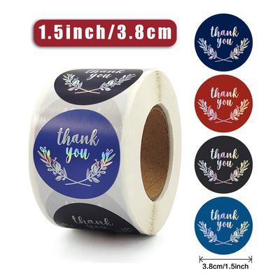 1.5inch 500pcs Laser Sticker Thank You Sticker For Envelope Sealing Labels Sticker Black Pink Gold Sticker Stationery Supply