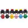 NOELAMOUR Kokeshi Doll Kimono Small Japanese Doll Ornament Gift Souvenir Decoration (Set of 6, 6 Colors)