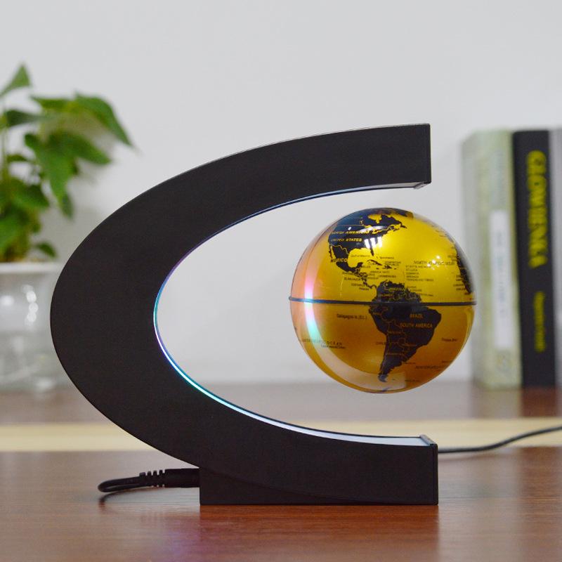 Russian-Style Rotating Magnetic Levitation Earth Lamp - Tech-Inspired Office Decoration