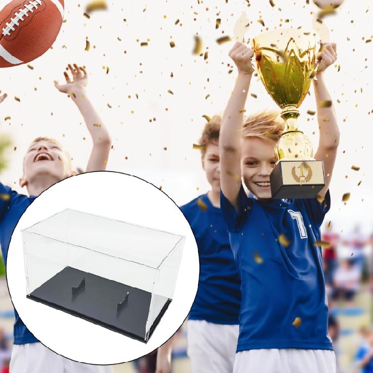 Softball Basketball Holder Box for Organization & Showcases, Football Display Case, Acrylic Clear Display Box with Stand