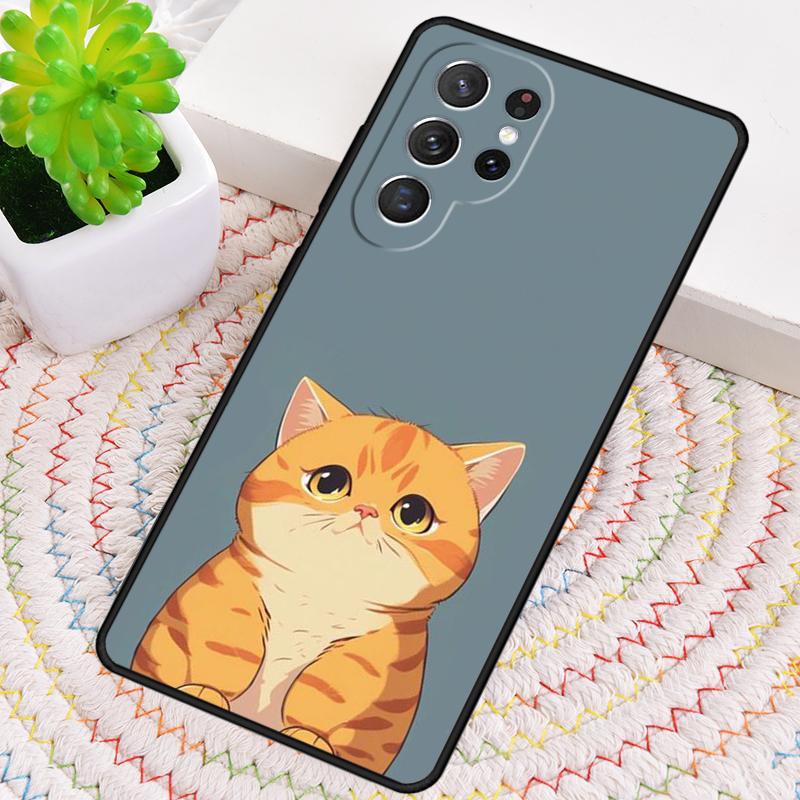 Süße Cartoon-Katze Handyhülle für Samsung Galaxy note 10 pro S26 Ultra S23 S24 FE S25 S21 S22 PLUS stoßfeste Abdeckung