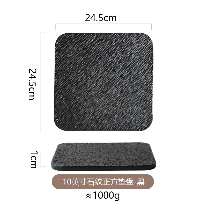 European Ceramic Square Dinner Plate Black White Western Steak Plate Home Ceramic Fruit Salad Dessert Dishes Kitchen Tableware