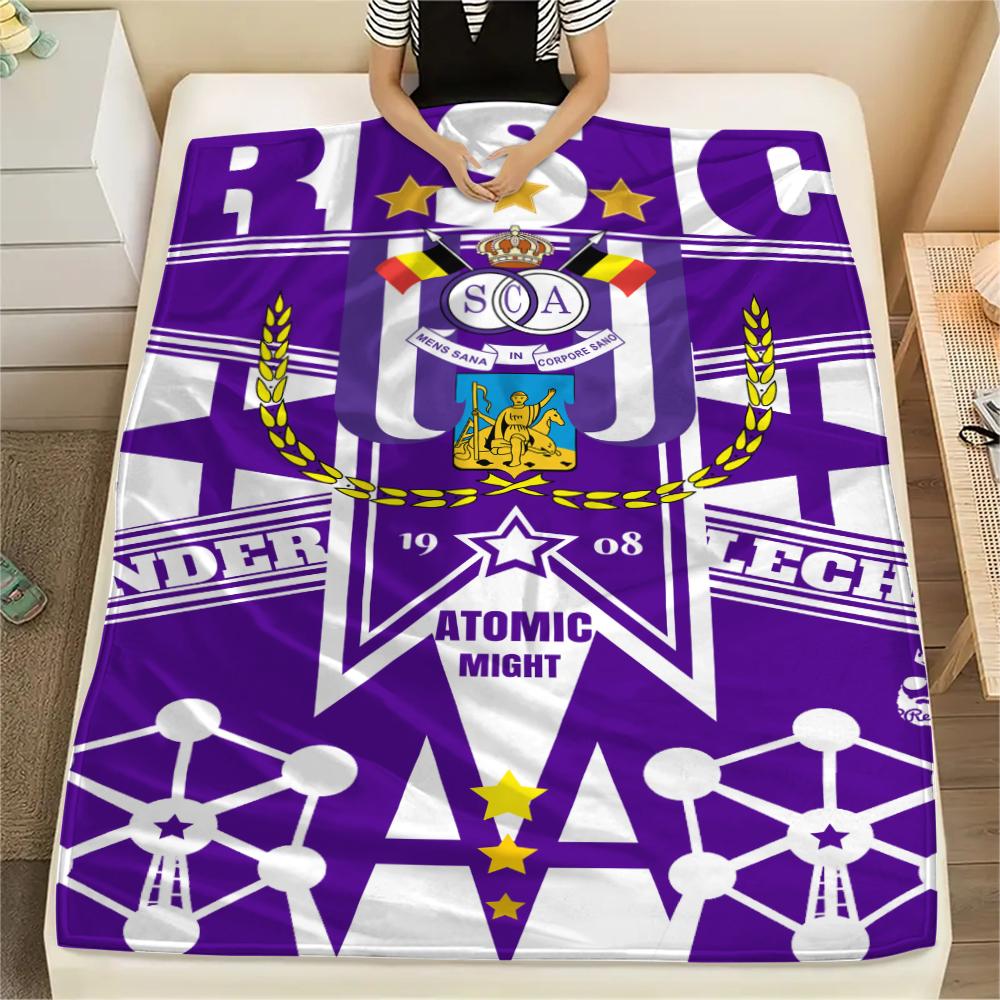 1ST R.S.C. Anderlecht Print Flanellen Deken, Hoge kwaliteit Comfortabel voor Alle Seizoenen, Woondecoratie, Warmte en Comfort, Perfect voor Kerstcadeaus