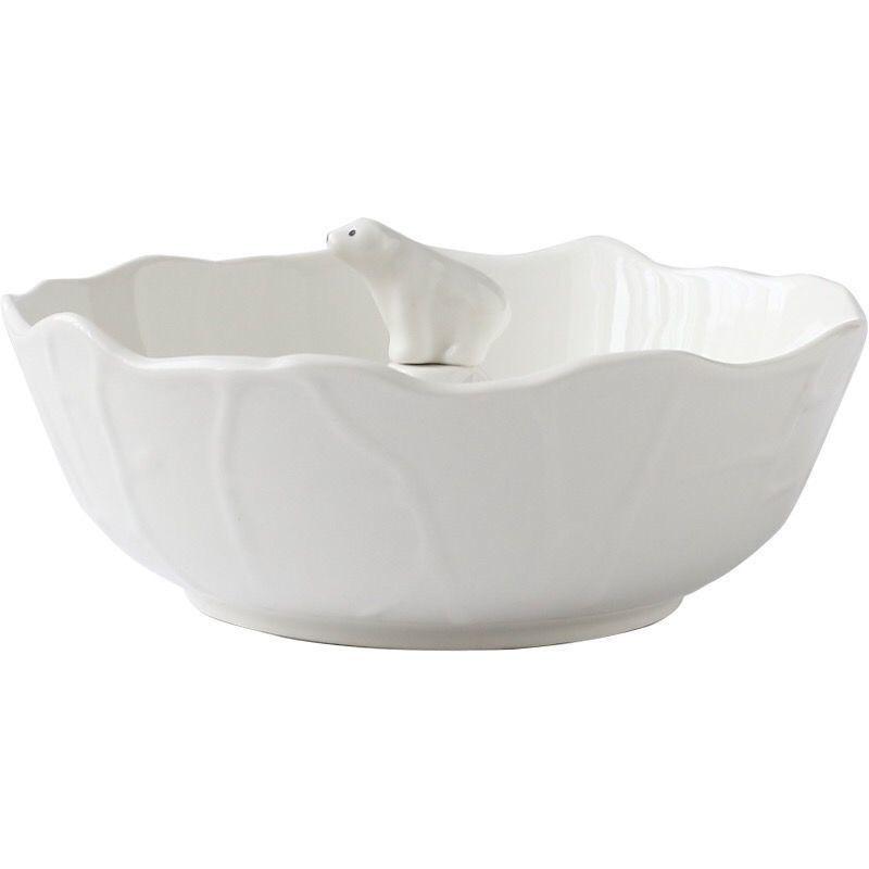 Large Ceramic Bowl with Polar Bear Design – Breakfast, Noodles, Salad