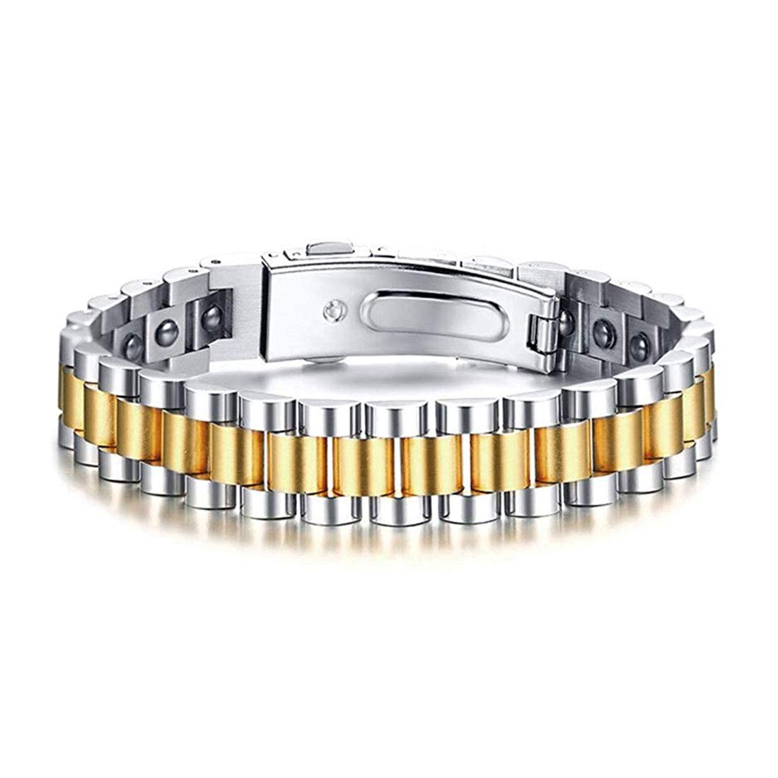 Популярный магнитный браслет Rockyu Jewelry для женщин, магнитный европейский свадебный подарок - Золотой, Титановый, Германиевый, Браслет для пары, Стиль, золотой