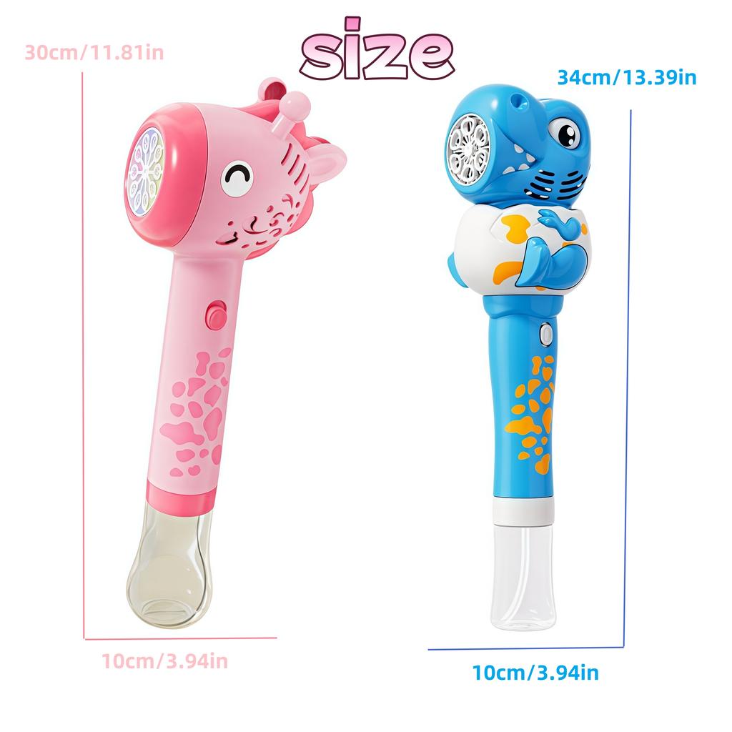 Animation Dinosaur Giraffe Bubble Blowing Machine For Children, Fully Automatic Handheld Bubble Stick, Luminous Bubble Plaything