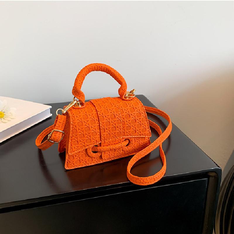 New Style Women's Small Square Bag Embossed Solid Color Shoulder Bag