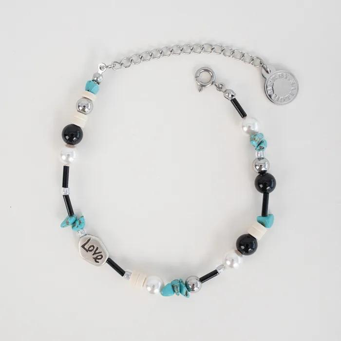 Black & Mint gem surgical bracelet
