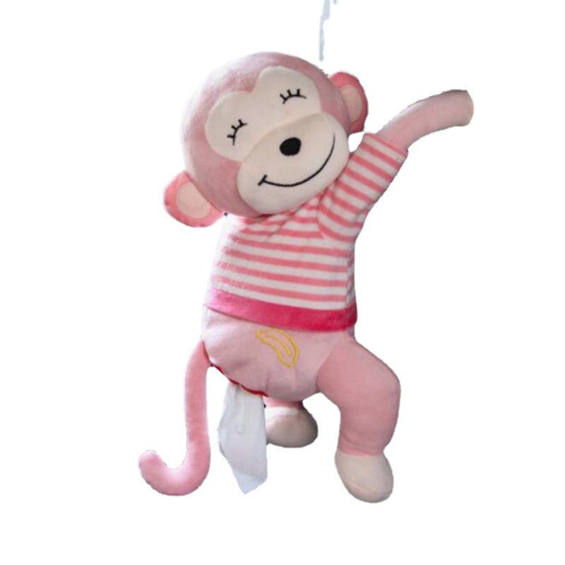 Cartoon Plush Monkey Tissue Box - Cute Car Hanging Pull-Out Cover