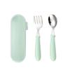 Child's Portable Cutlery Set with Cartoon Handle - Stainless Steel Fork and Spoon Gift Box for Kindergarten Feeding