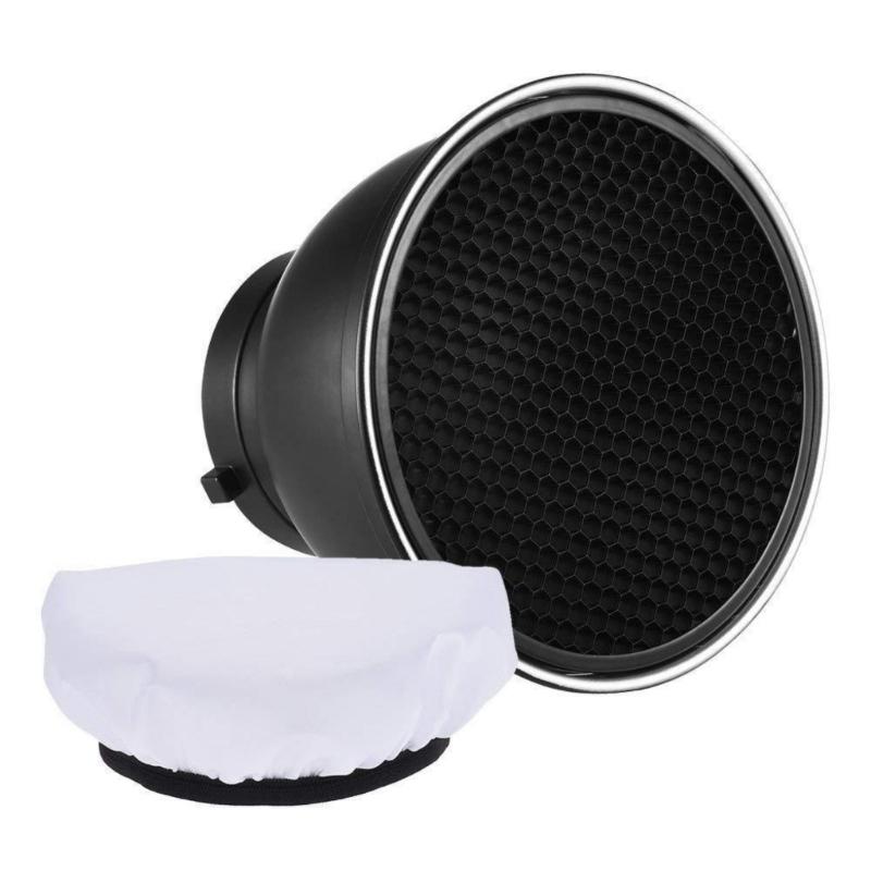 Baorong Mount 7inch Reflector Diffuser Lamp Shade with/without 20° 40° 60° Honeycomb Grid for Studio Strobe Lighting