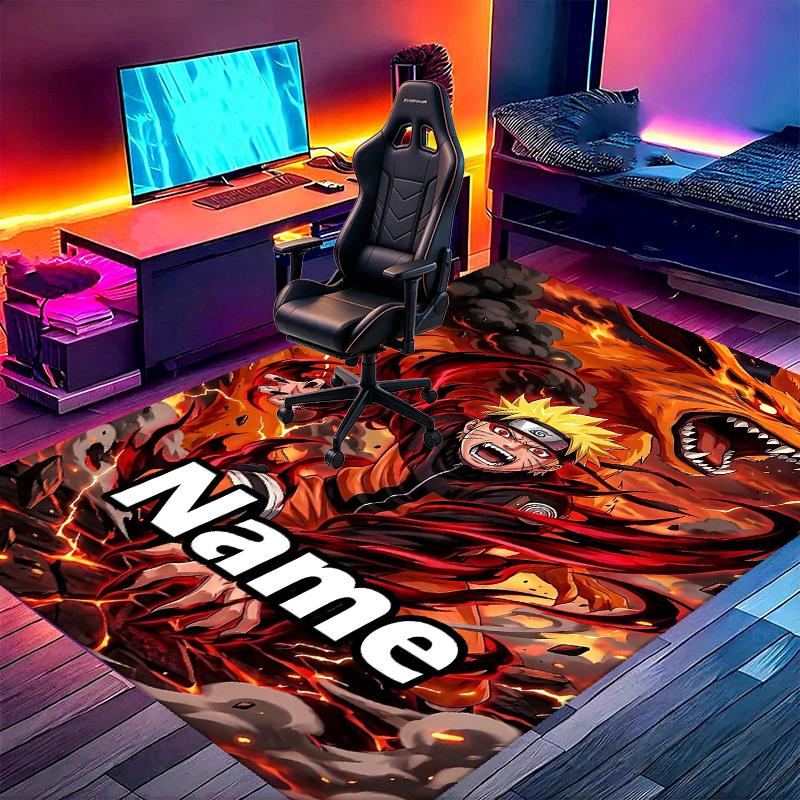 Benutzerdefinierter Name Personalisierter Demon Slayer Druck Teppich, Vielseitiger Heimdekor Teppich, für Spielzimmer, Wohnung, Balkon, Eingangsbereich, Flur Geschenk