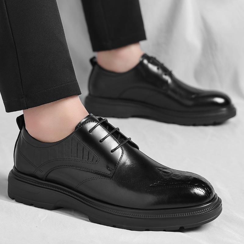 Wenzhou leather shoes men's shoes business dress men's shoes four seasons single shoes factory wedding groom shoes