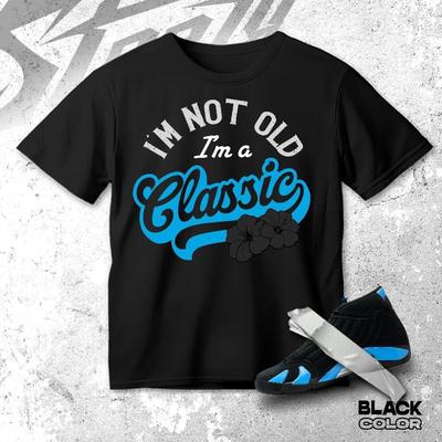 AJ 14 University Blue Im Classic Shirt Match Sneaker, Streetwear Graphic Tee for Sneakerhead