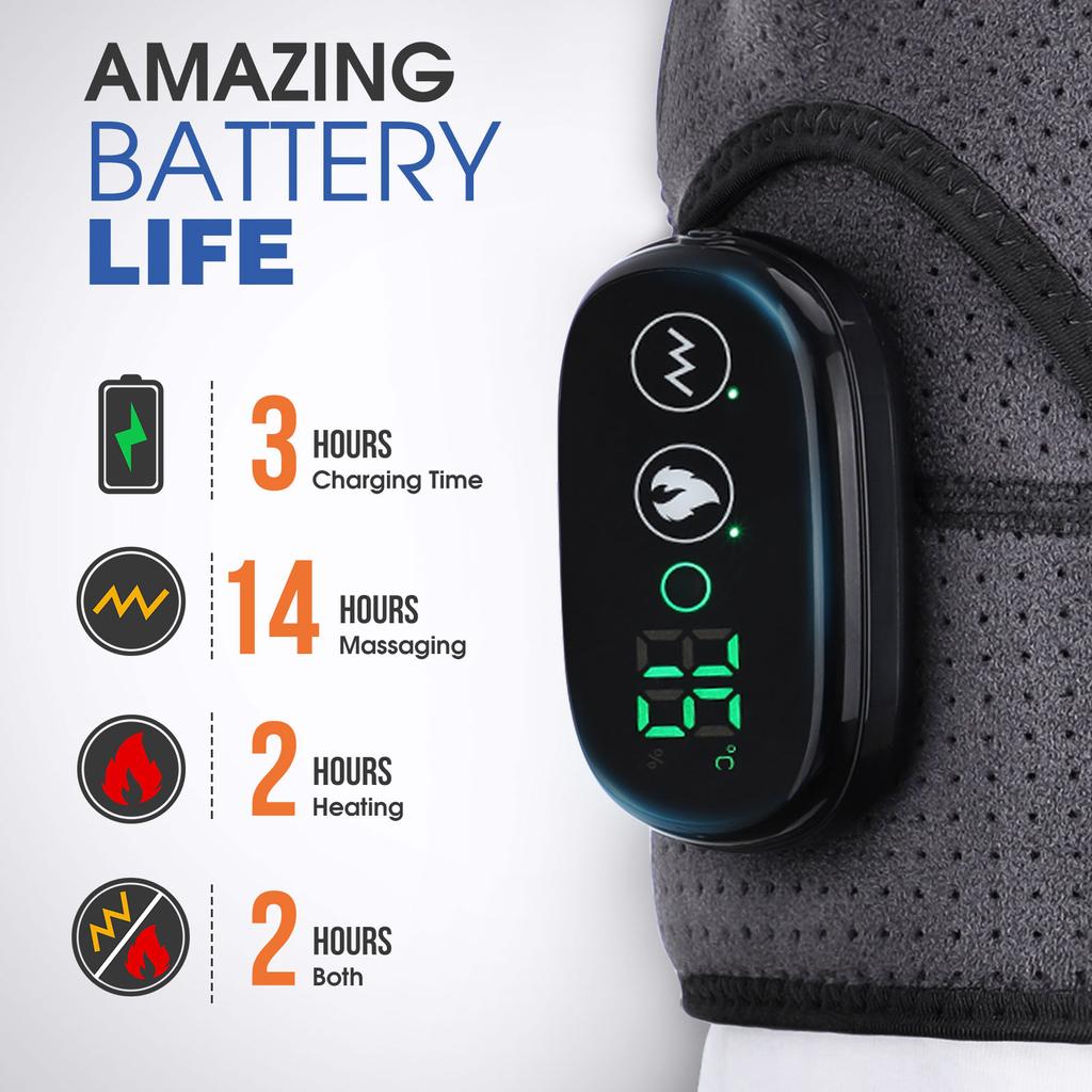 Electric Heating Shoulder Massager LED Display Vibration Massage Shoulder Support Belt Strap For Joint Brace Care Muscle Relax