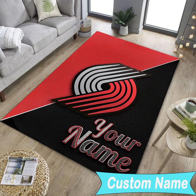 Custom NameTrail Blazers Logo Carpet, Indoor Rug, Chair Rug, Living Rooms, Doormat Made From Polyester Home Decor Birthday Christmas Gifts