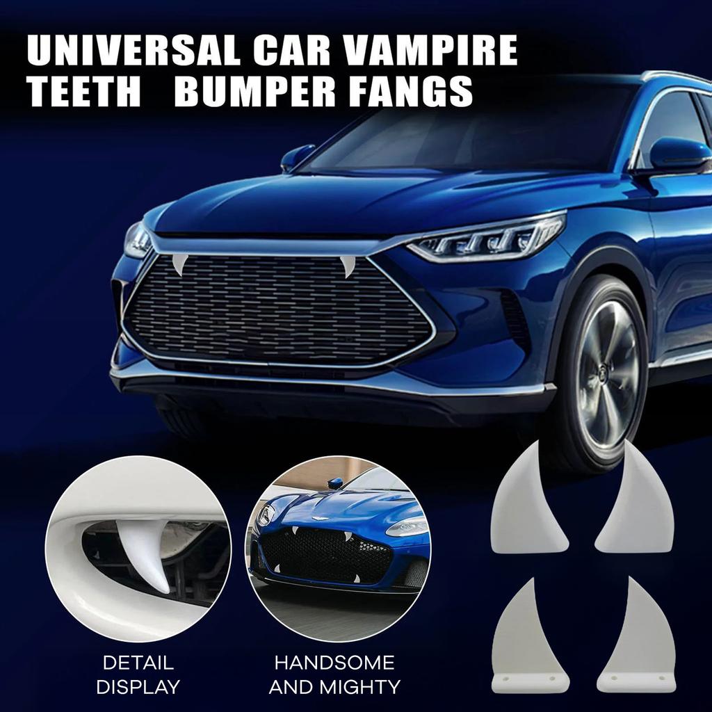 Car Front Grille Teeth Decor 3D Printed Vampire Tooth Decor Suitable for Cars Truck or SUV Halloween Decor