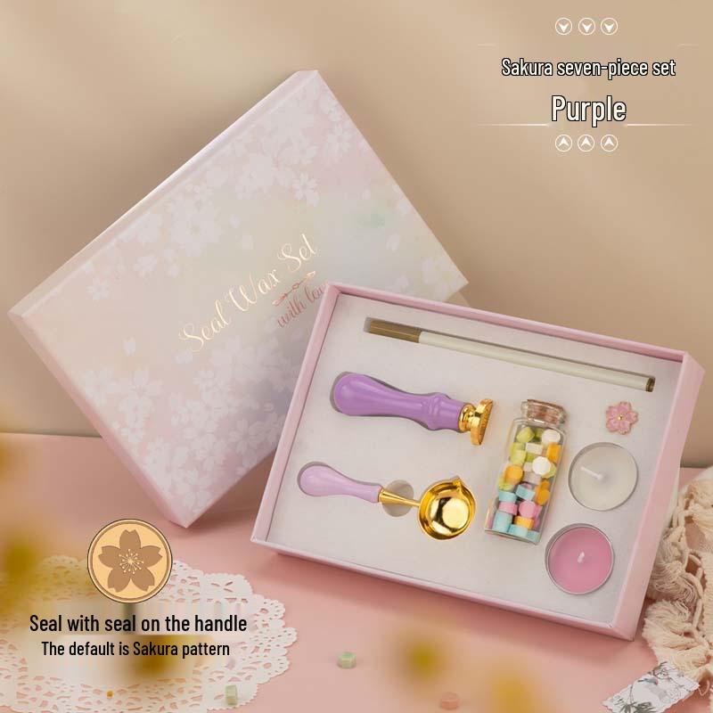 Creative Retro Wax Sealing Stamp Set - Includes Stamp, Wax Granules, and Fire Paint for Envelopes & Gifts.