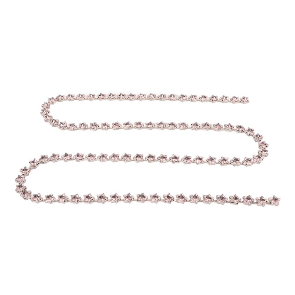 3.28ft Star Rhinestone Trim Chain 0.4in Width   Cuttable Colorfast Sew On Iron Rhinestone Claw Chain for Decoration Sewing
