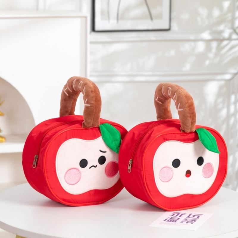 Polyester Water Resistant Apples Designs Bag Spacious Organizer for Organizing Makeup Sweets Travel Essential