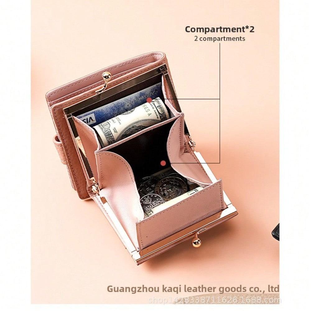 Hardware Clip, Coin Mouth, Gold Wallet, Women's Short Wallet