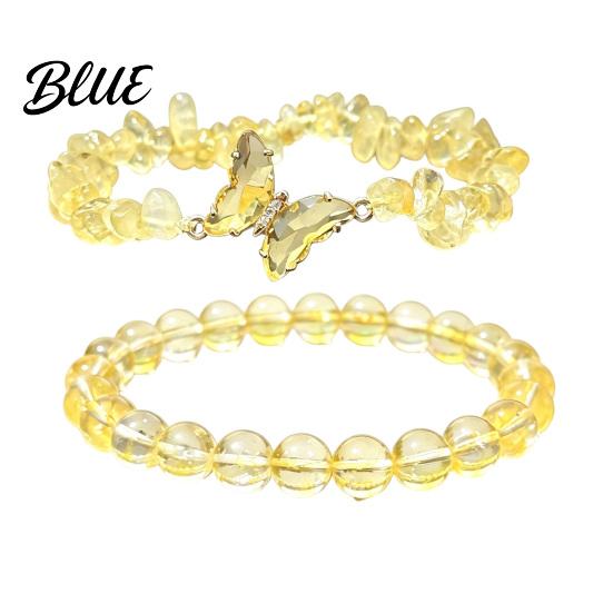 Elastic Bead Bracelet Natural Stone Butterfly for Women Healing Beaded