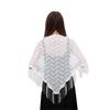 Polyester Lace Hollow Scarf Embroidery Mesh Scarves Elegant Tassel Triangle Shawl  Wedding